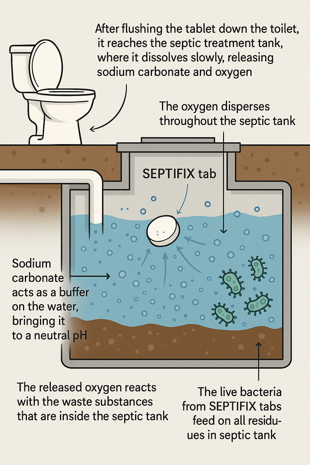 SEPTIFIX septic treatment diagram