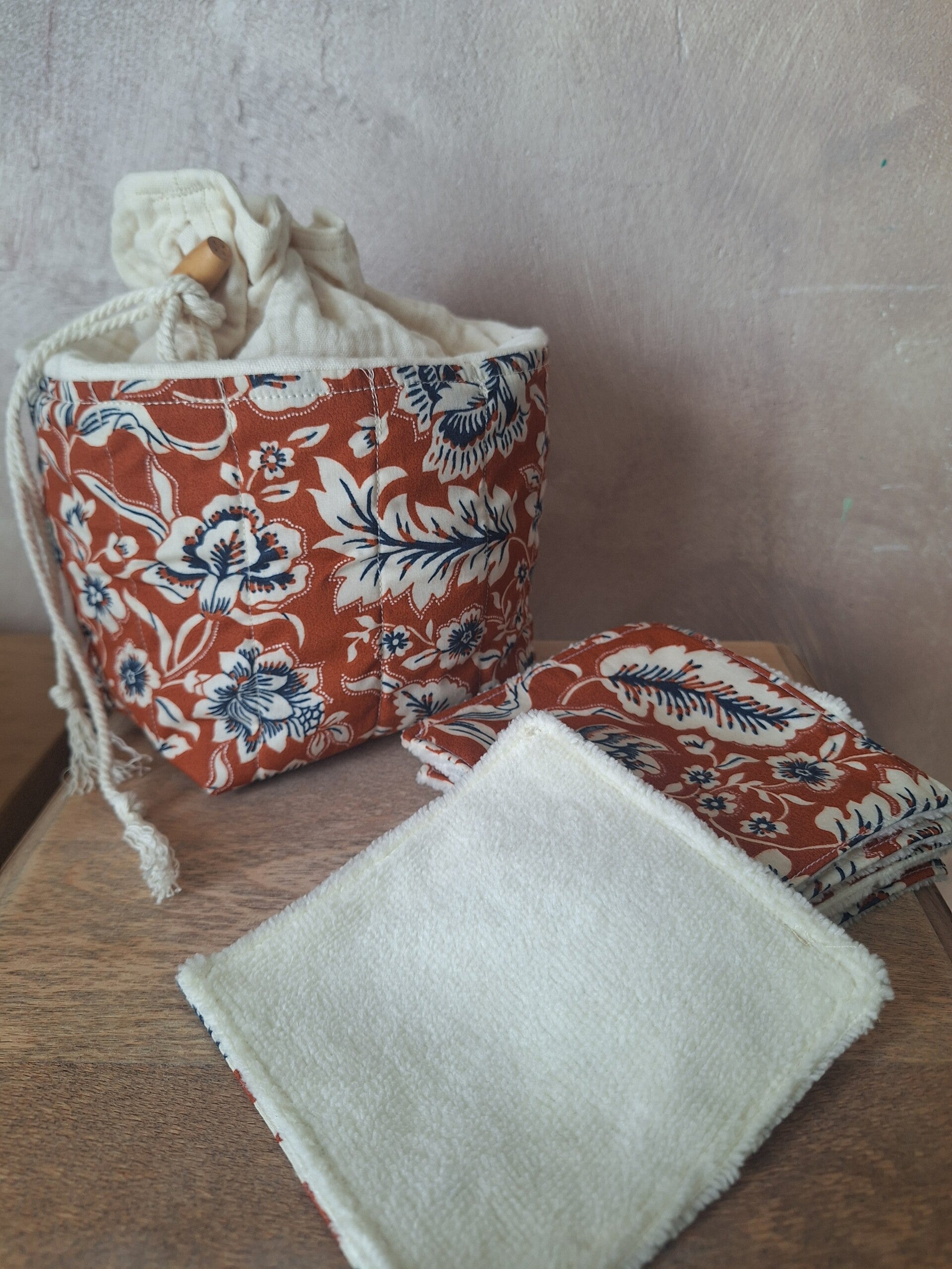 Panier et lingettes lavables