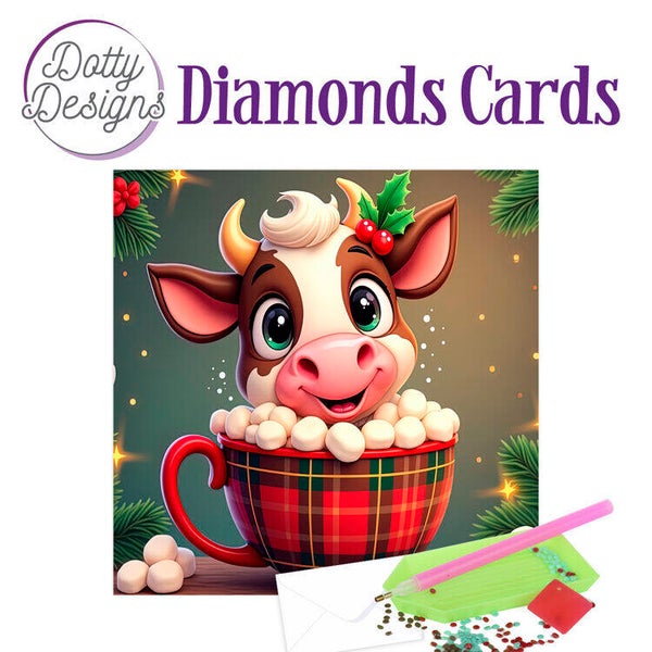 Dotty Designs Diamond Cards - Christmas Cocoa Cow
