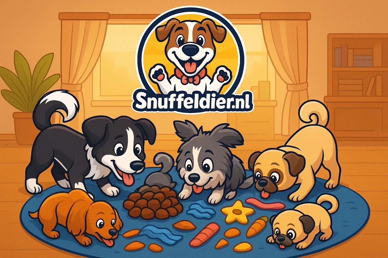 Honden, snuffelkleed, snuffelmat, denkspel, puppy
