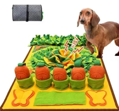 Snuffelkleed Wortel – 5 Worteltjes met Pieper 80 × 48 cm