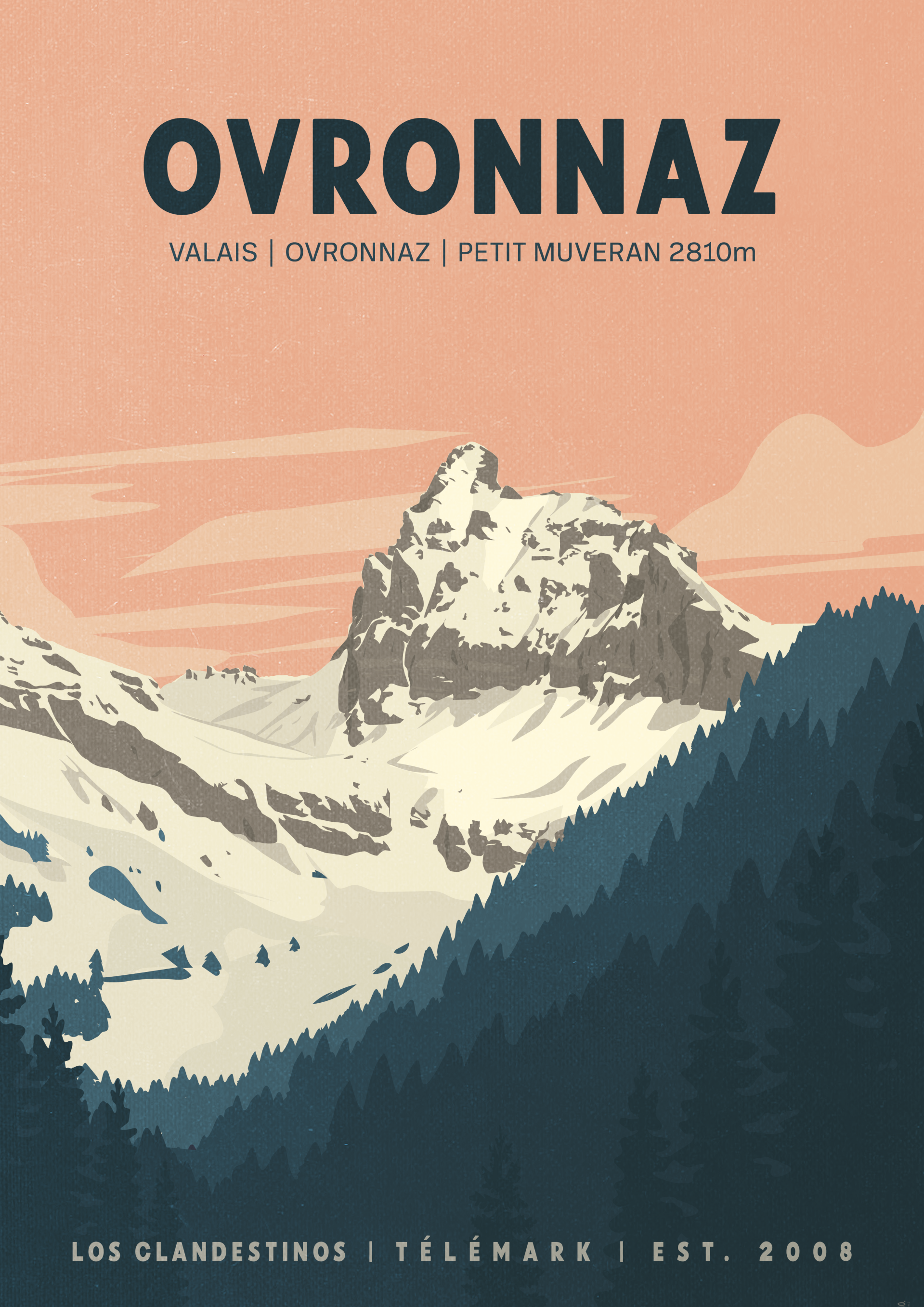 Affiche ''Ovronnaz'' Rose