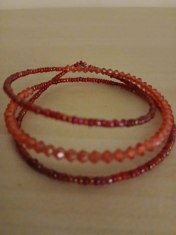 Bracelet - Multi rangs rocailles oranges