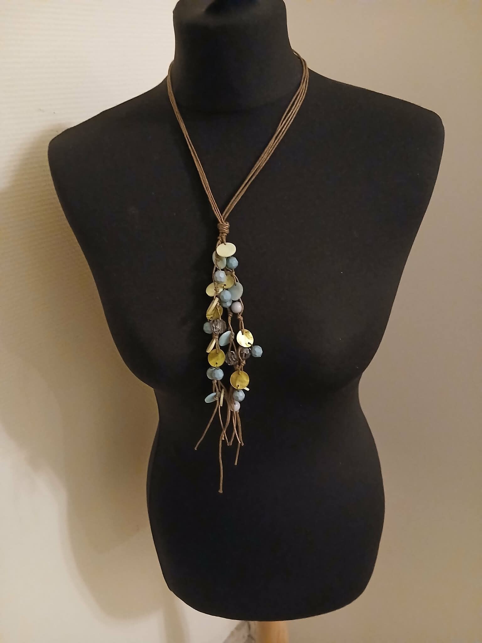 Collier - Dangle Drop Nacre et Perles