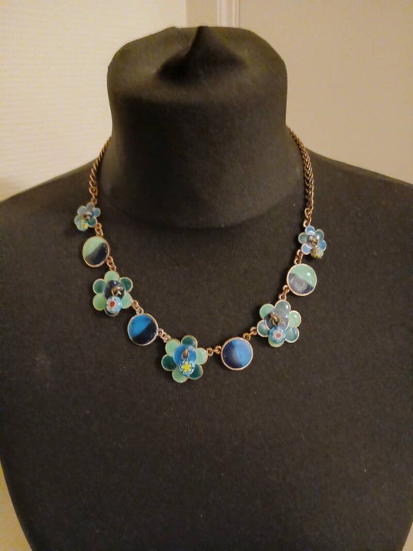 Collier - Fleurs émaillées
