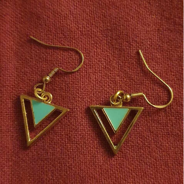 Boucles d'oreilles - Triangle bleu