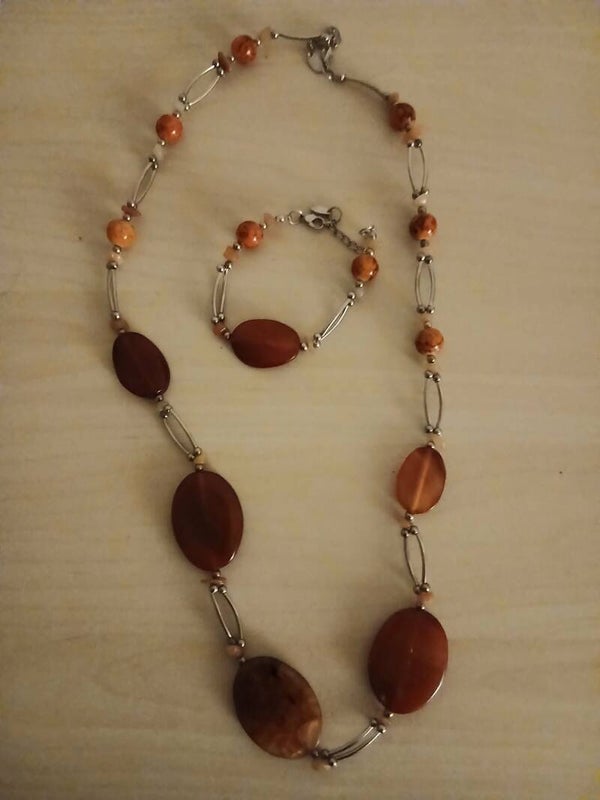 Parure - Collier et bracelet Cornaline