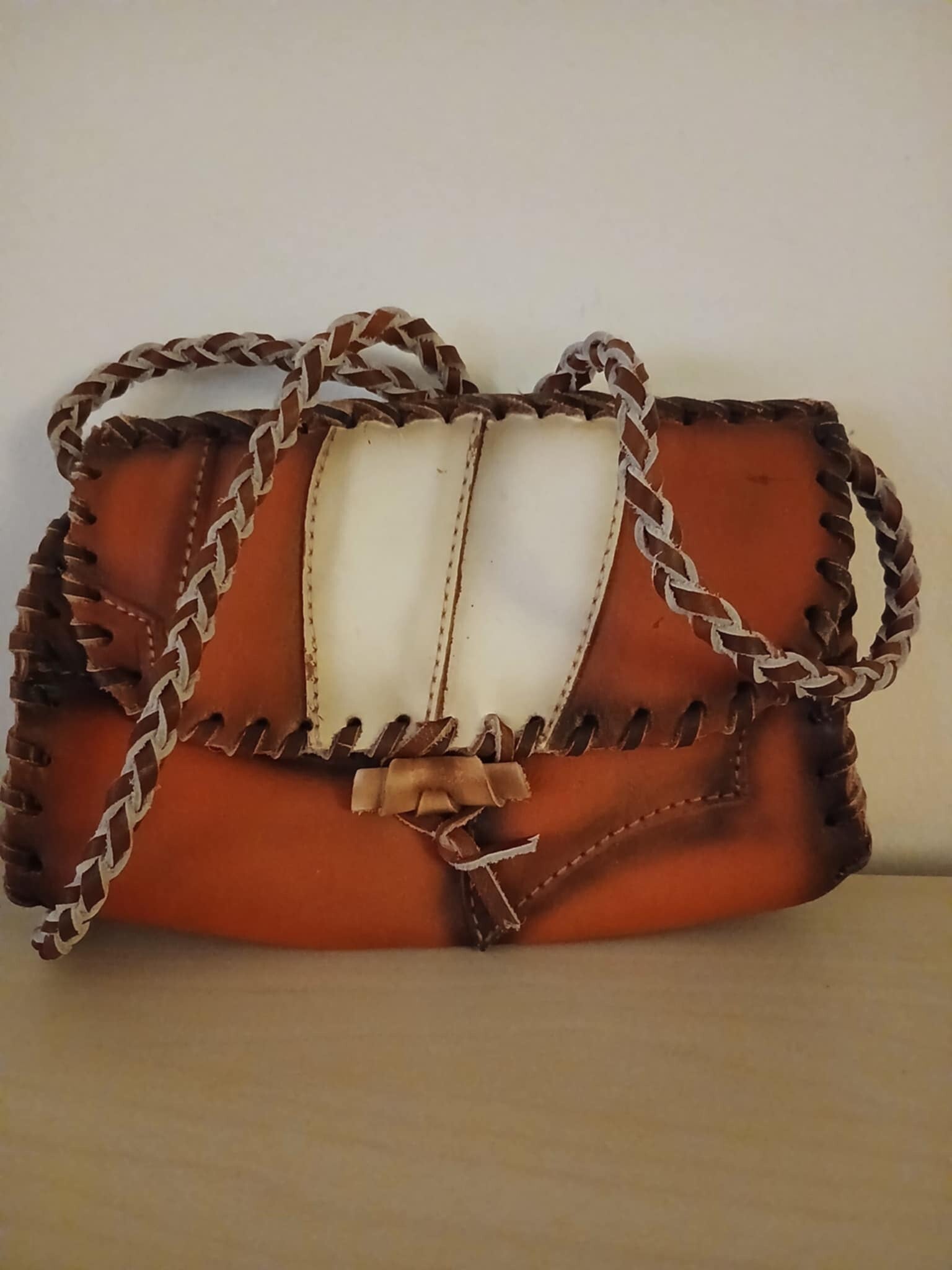 Vintage - Petit sac bandoulière orange