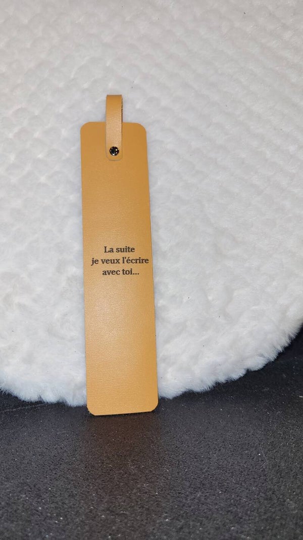 Marque page en cuir - " La suite je veux l'écrire avec toi "
