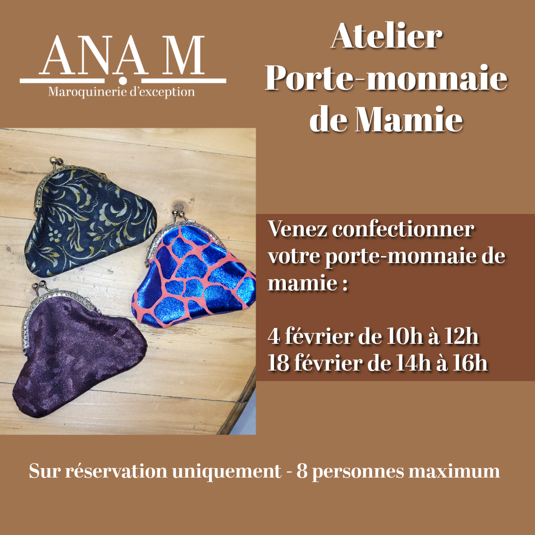 Atelier créatif porte-monnaie de mamie en cuir