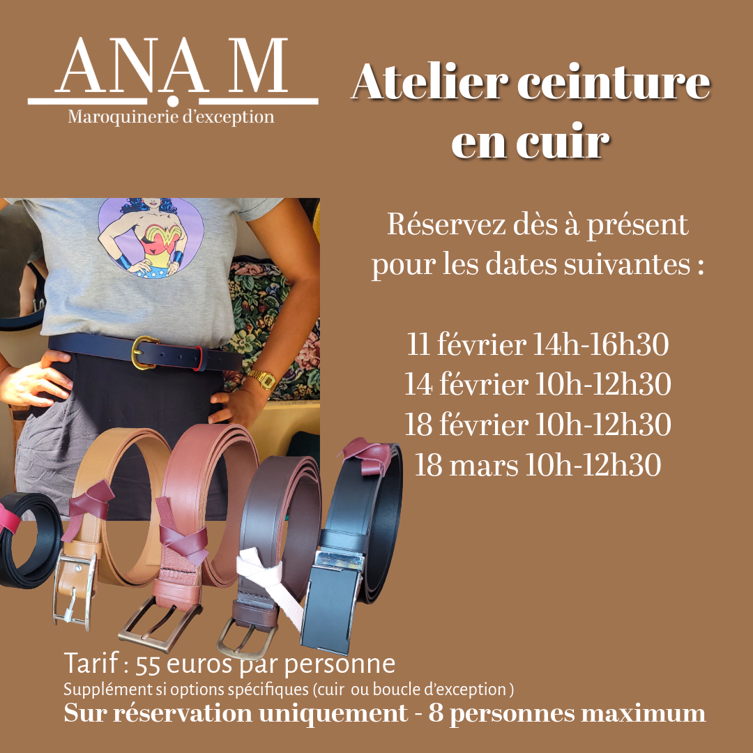 Atelier création d'une ceinture en cuir