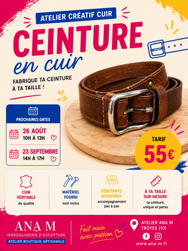 Atelier création d'une ceinture en cuir