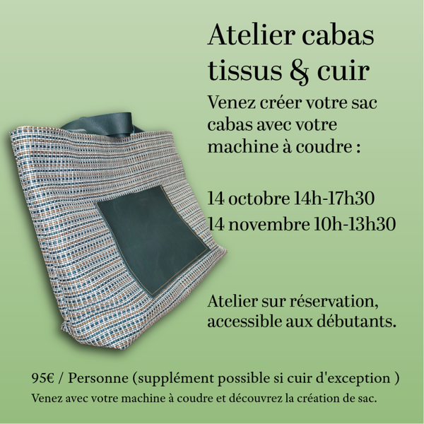 Atelier Mon cabas tissus et cuir