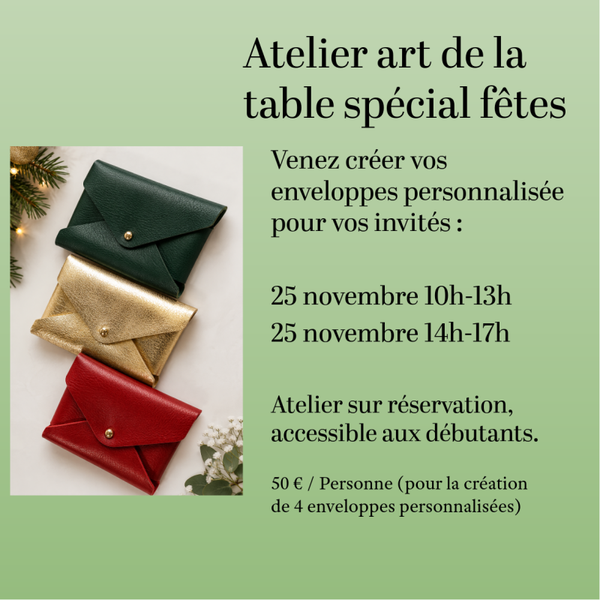 Atelier enveloppe invités personnalisée SPECIAL FÊTES DE FIN D'ANNEE