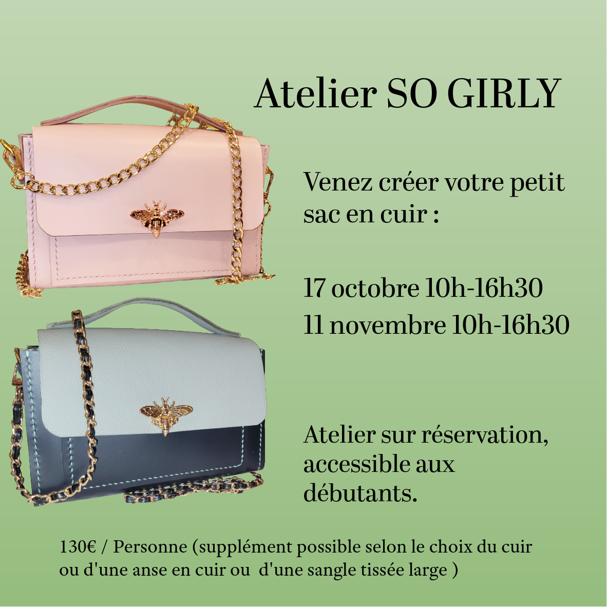 Atelier couture de votre mini sac à main SO GIRLY