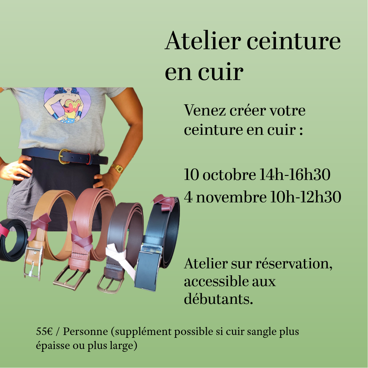 Atelier création d'une ceinture en cuir