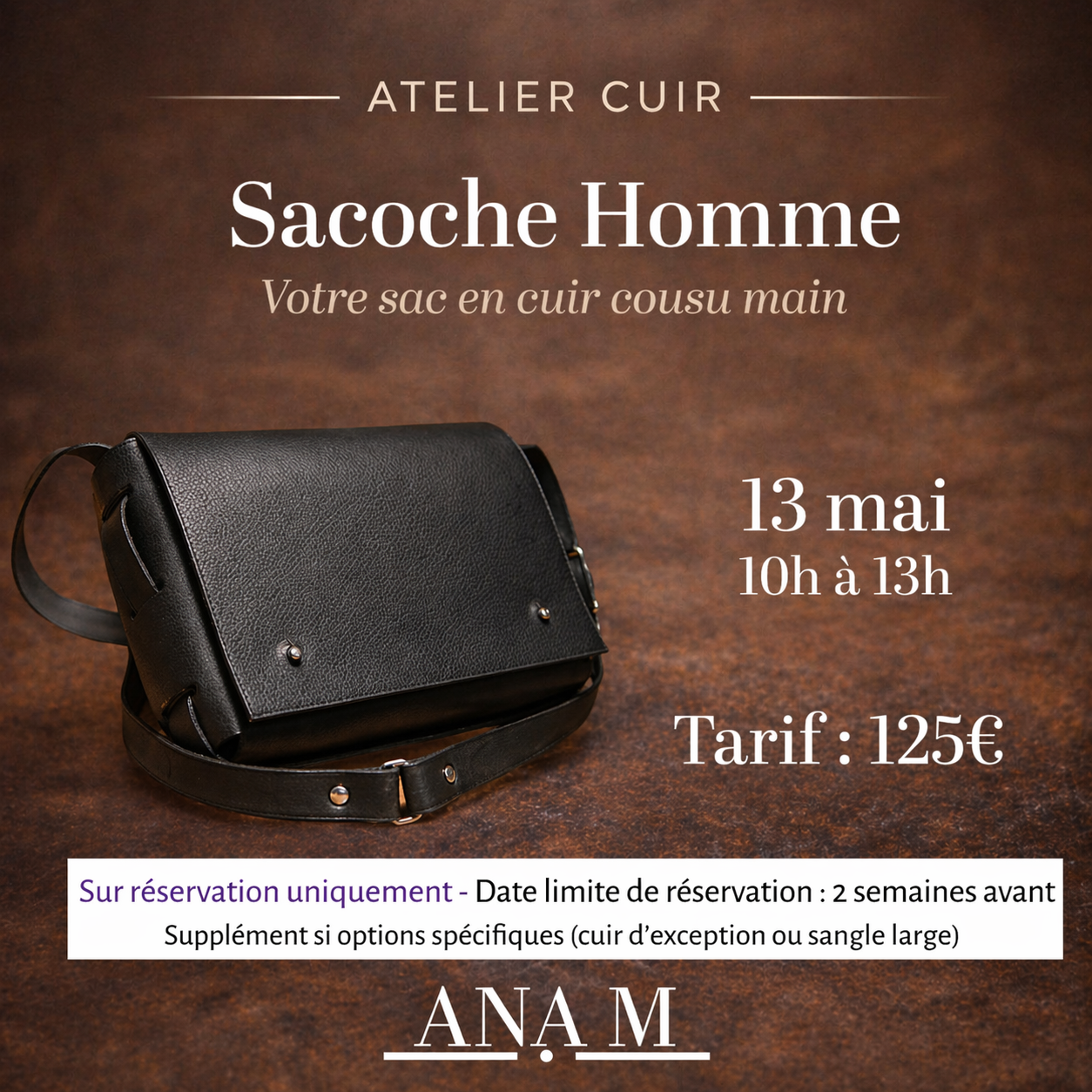 Atelier sacoche pour homme