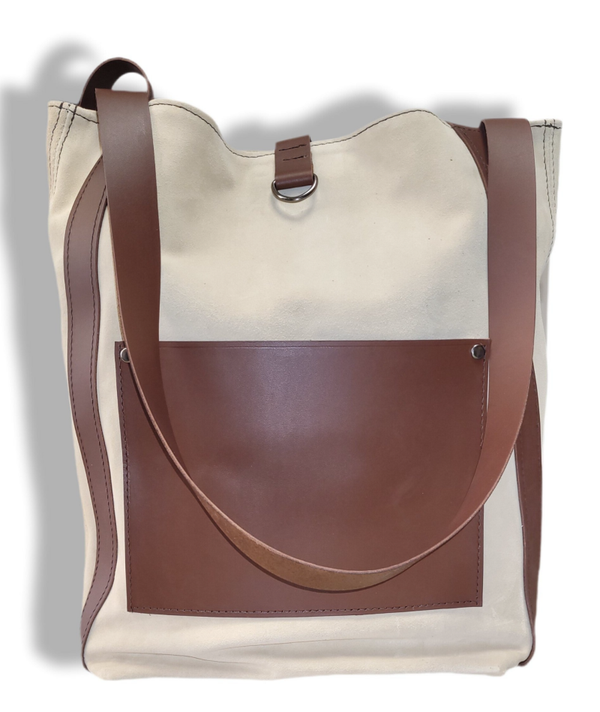 L'Explorateur - tote bag en cuir artisanal