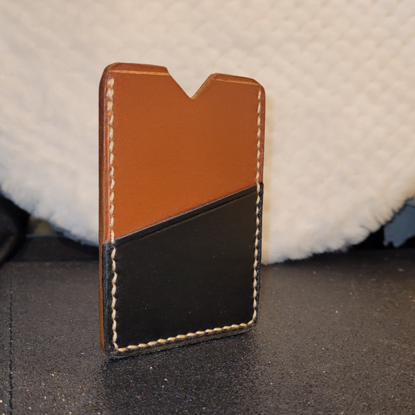 Porte-carte minimaliste noir et marron