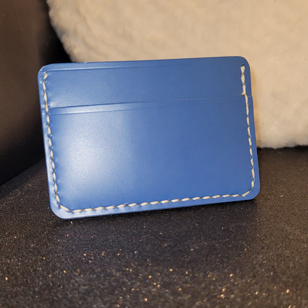Porte-carte en veau bleu ciel