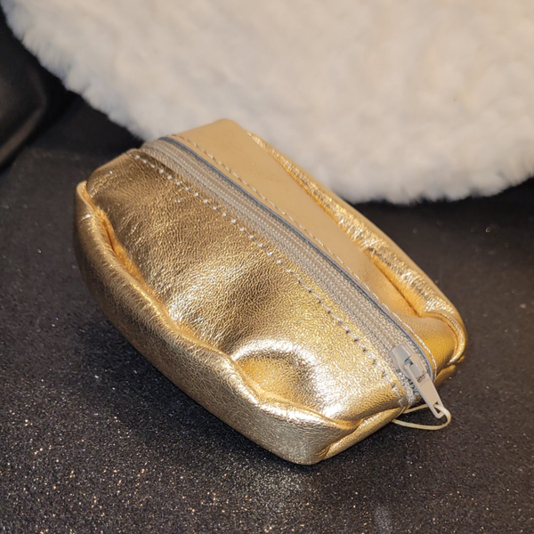 Porte-monnaie doré grain de café - cuir de chèvre