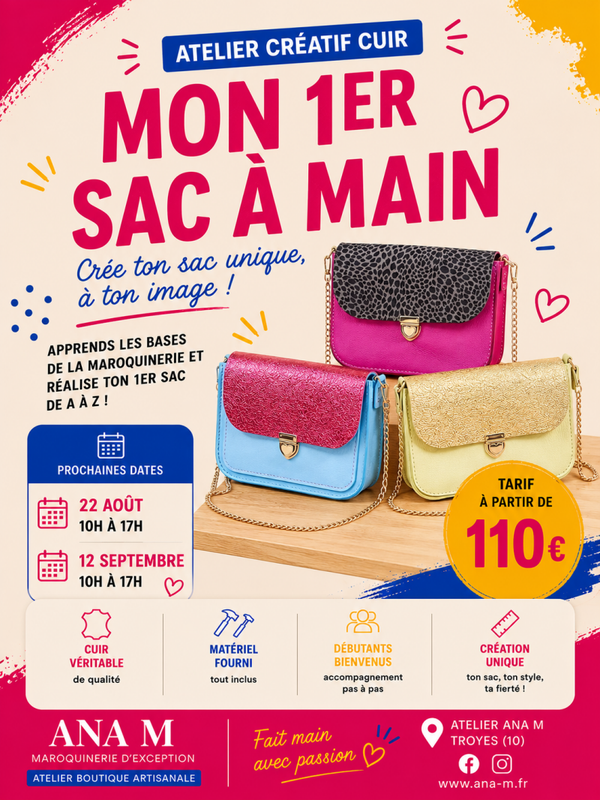 Atelier Couture de Votre Sac à main en Cuir