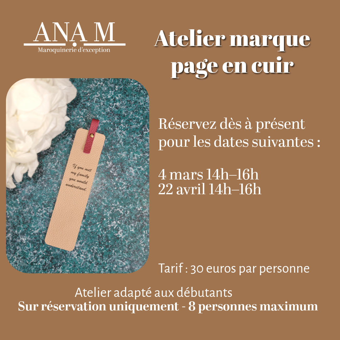 Atelier Marque page en cuir