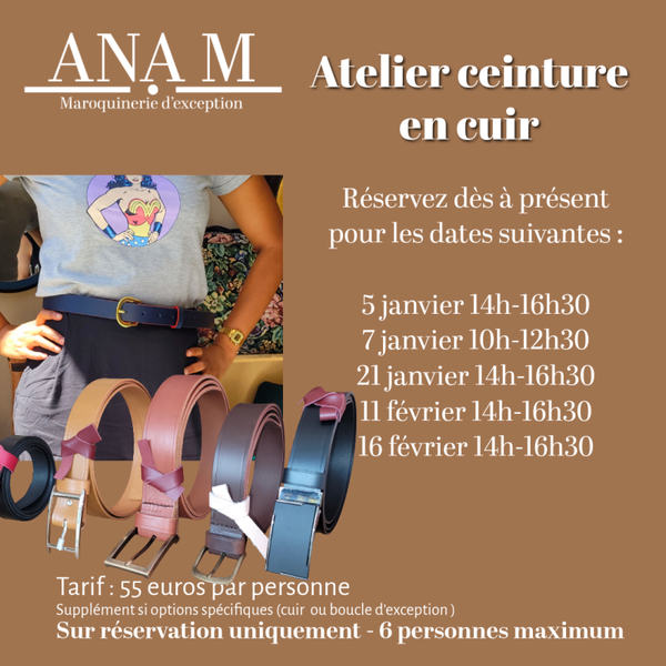 Atelier création d'une ceinture en cuir