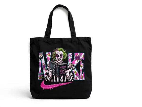Beetle juice canvas tote design