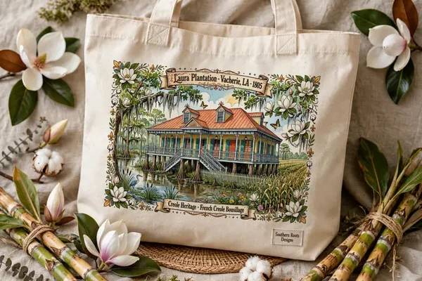 Laura plantation canvas tote