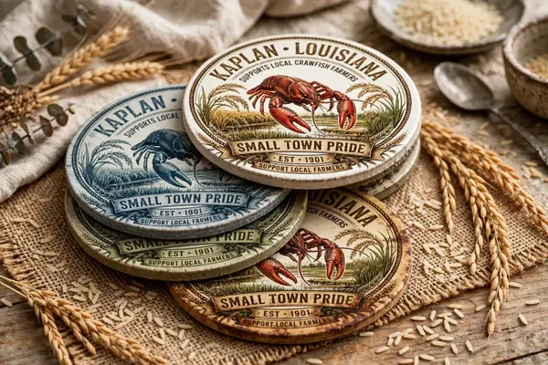 Ceramic coasters with cork back , round 4x4
