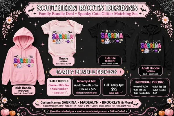 Family bundle T-shirt, hoodies, onesie glitter design personalized design