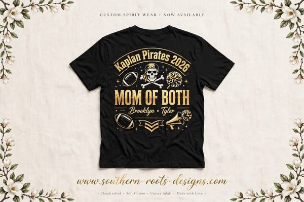 Mom of both , personalized design , school colors, mascot , sport , names , T-shirt Design