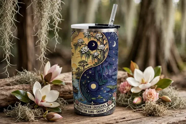 Original design of bayou ying and yang design tumbler 2 designs