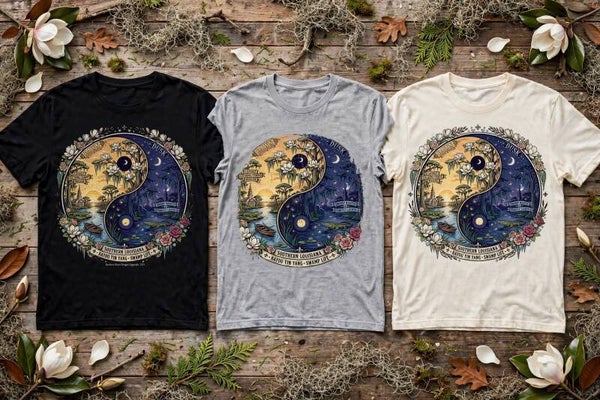 Bayou yin yang designs tshirts