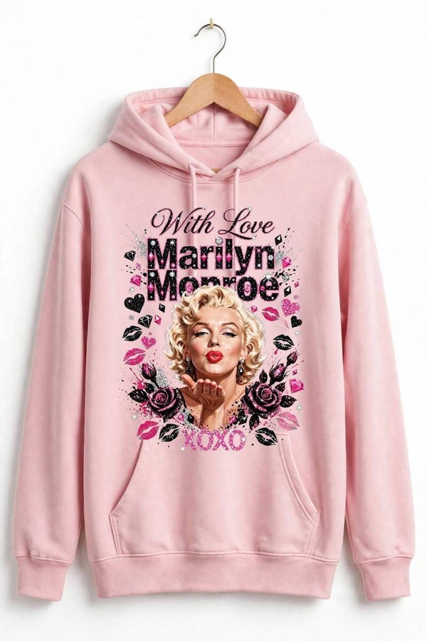 Marilyn Monroe inspired hoodie in pink