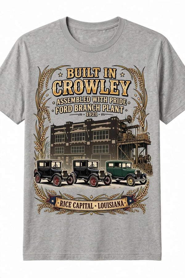Ford history to Crowley , La design in hoodie and T-shirt design.