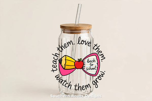 16 oz for the love of teaching glass tumbler 3 designs to choose from