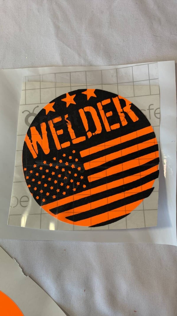 Uv dtf or vinyl design welder round decal
