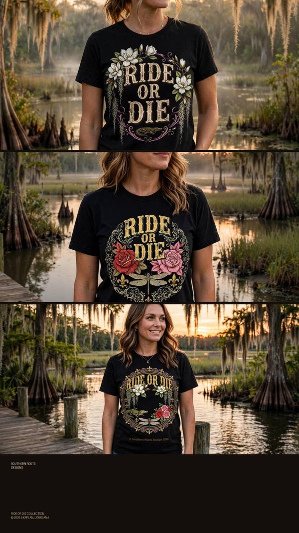 Ride or die T-shirt,Louisiana collection 3 designs , single and bundle