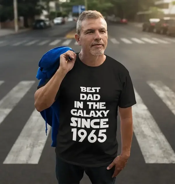 Best Dad, 1965 Best Dad T-shirt voor heren, zwart