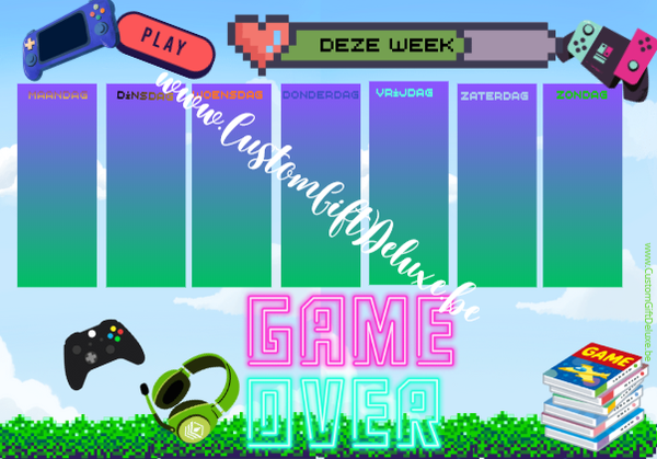 week planner Game over