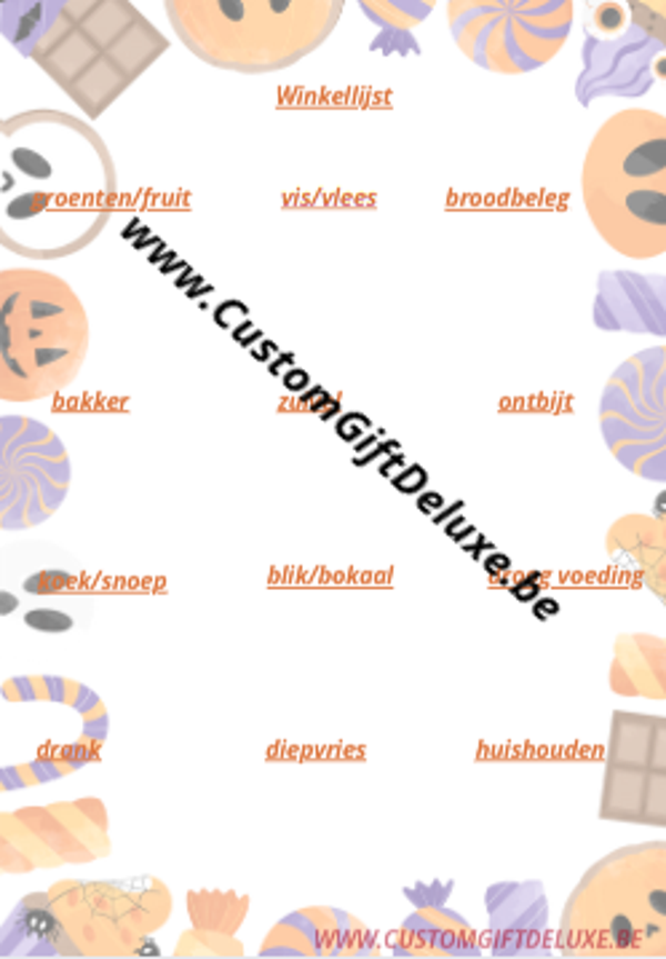 Boodschappenlijst Halloween '26'