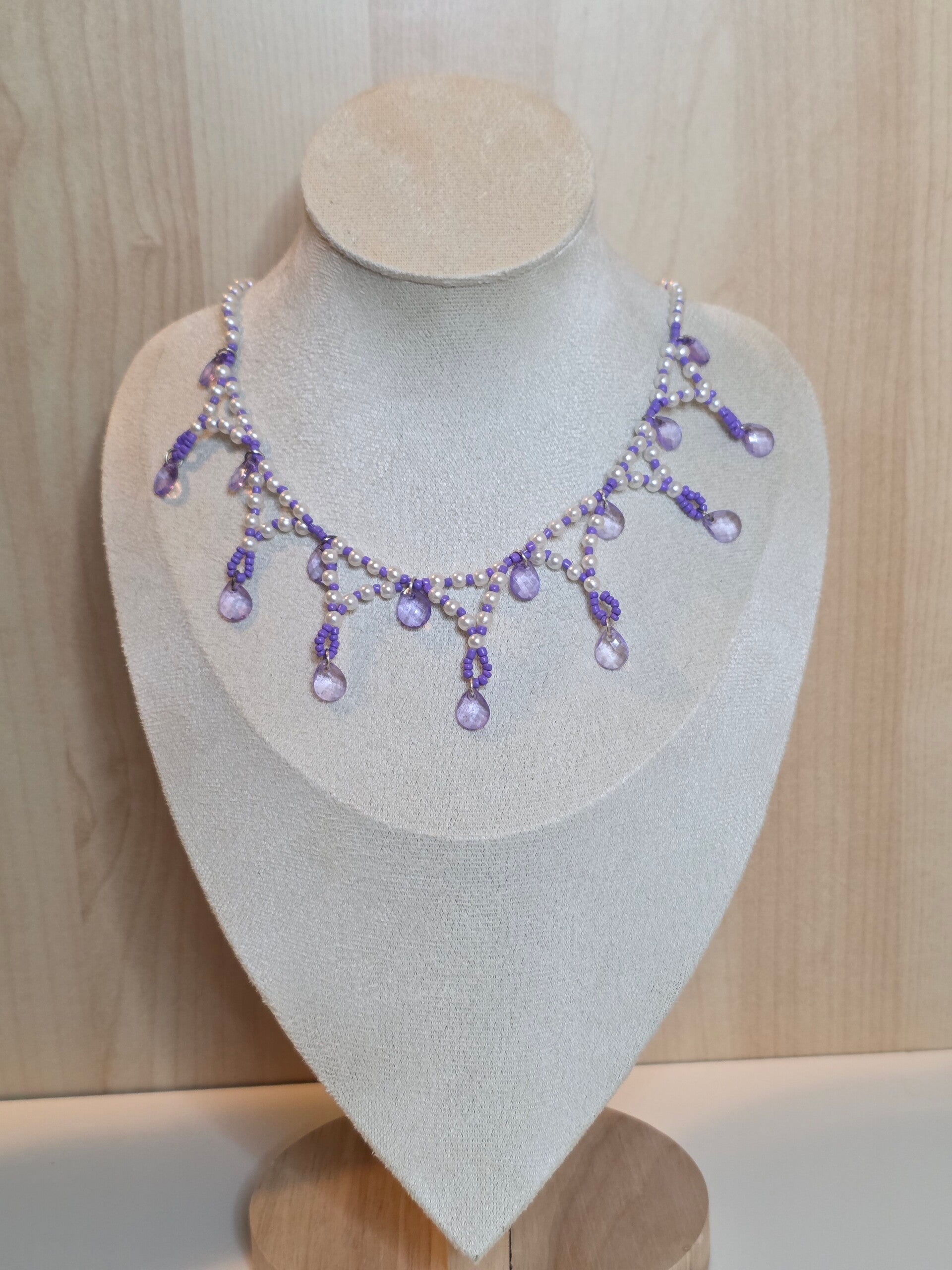 Pearl necklace and earrings