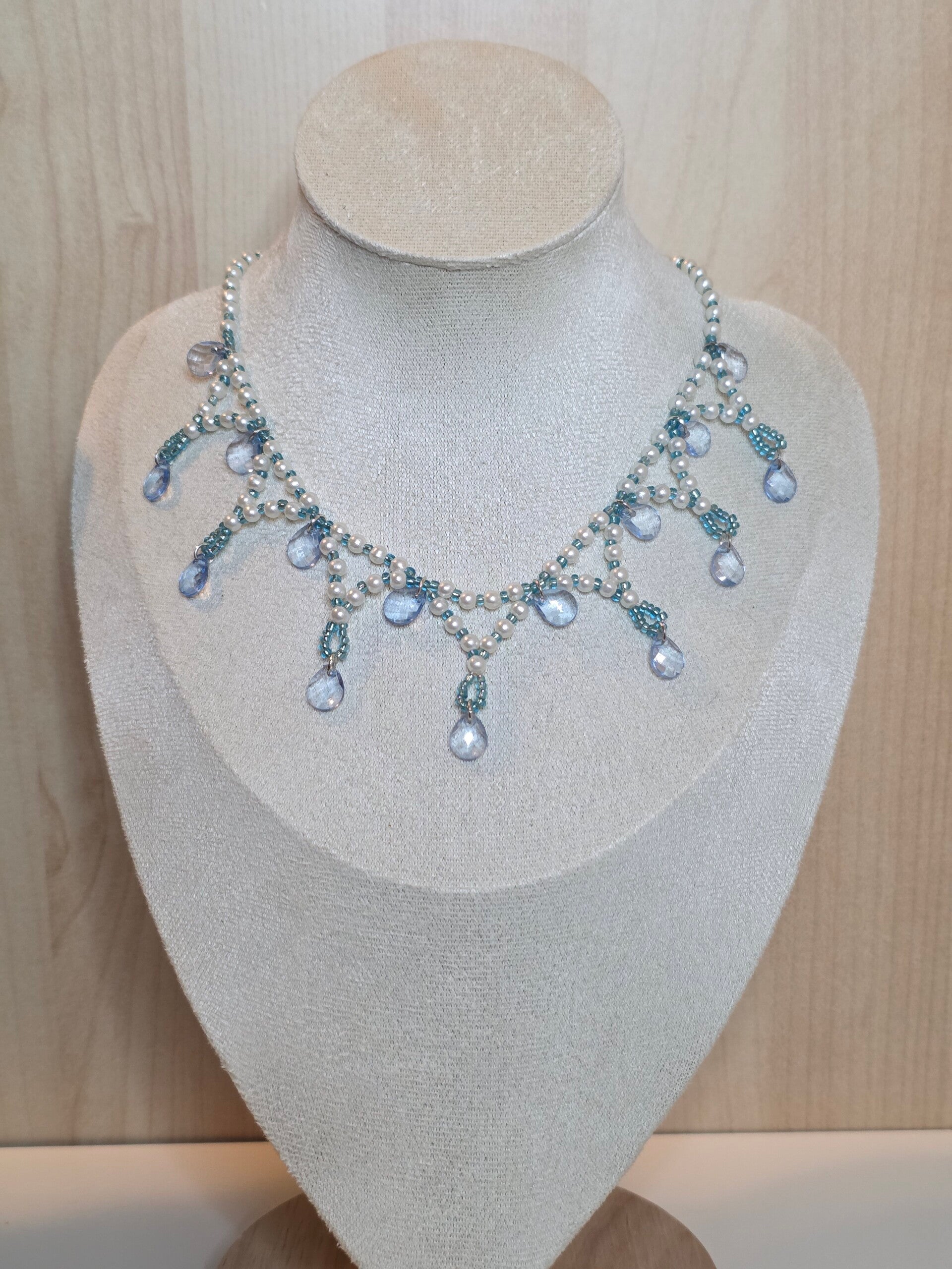 Pearl necklace and earrings