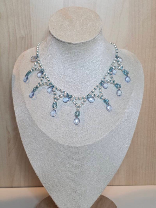 Pearl necklace and earrings