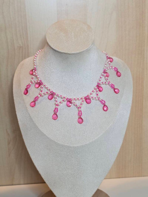 Pearl necklace and earrings