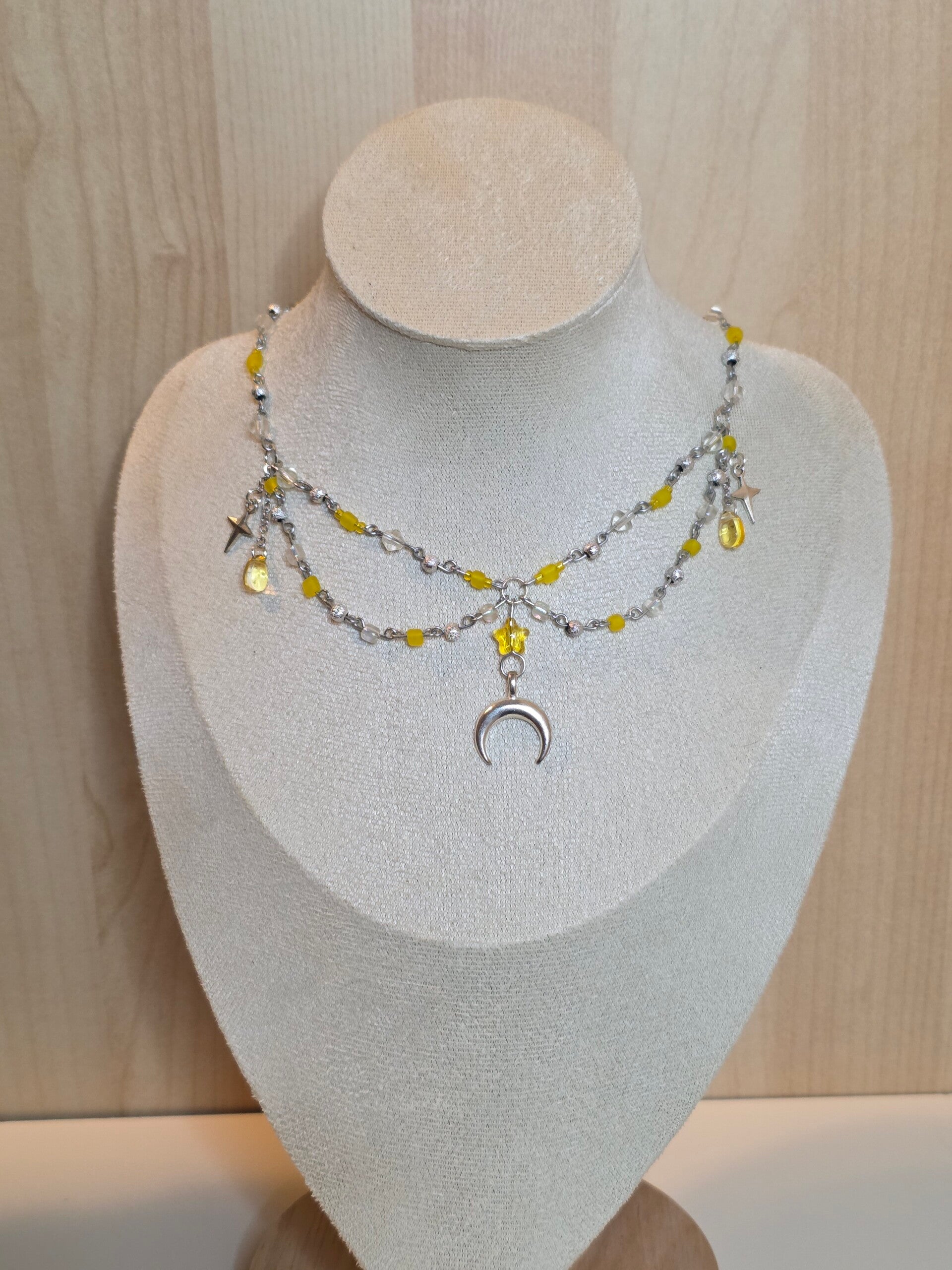Silver and yellow necklace