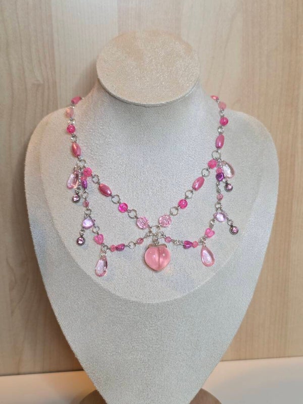 Pink peach necklace