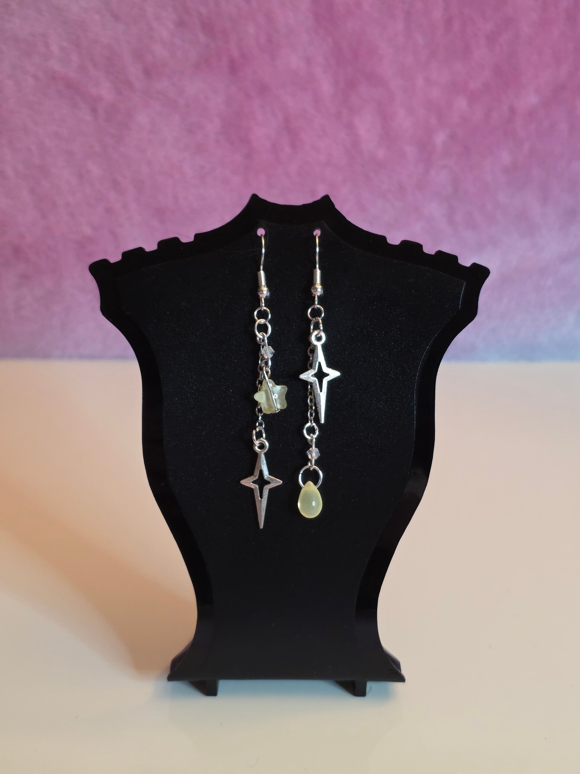 Cloudy Yellow Star Earrings
